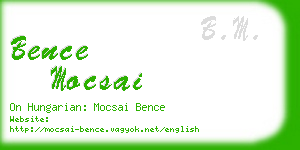 bence mocsai business card